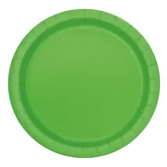 Lime Green Solid Round 9" Dinner Plates, 8ct