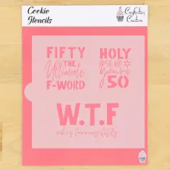 Fifty the Ultimate F Word 50th Birthday Cookie Stencil