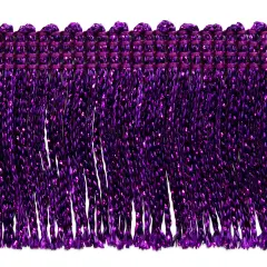 20 Yards of 2" Metallic Chainette Fringe Trim | 20 yard cut Purple