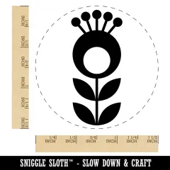 Scandinavian Flower Self-Inking Rubber Stamp Ink Stamper for Stamping Crafting Planners Black