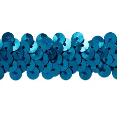 20 yards of 2 Row 7/8" Metallic Stretch Sequin Trim | 20 yard cut Royal Blue