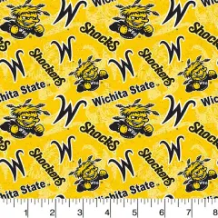 Sykel Enterprises-Wichita State University Cotton Fabric-Wichita State Shockers Tone On Tone Cotton Quilting Fabric