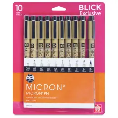 Sakura Pigma Micron Pens - Blick Exclusive Customer Favorites, Set of 10, Black, Assorted Sizes