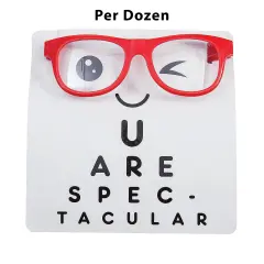 Nerdy Clear Lens Glasses Valentine Exchanges with Card for 12