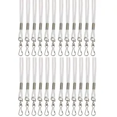 Standard Lanyard Hook Rope Style, White, Pack of 24