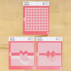 Buffalo Plaid Gift Wrap Cookie 4 pc Stencil Set With Masking Pieces