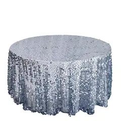 120" Large Payette Sequin Round Tablecloth Dusty blue