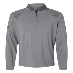 Adidas&reg; Shoulder Stripe Quarter-Zip Pullover Grey three