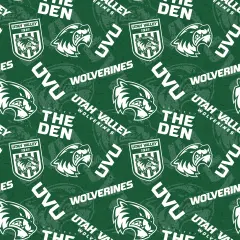 Sykel Enterprises-Utah Valley University Cotton Fabric-Utah Valley Wolverines Tone On Tone Cotton Quilting Fabric
