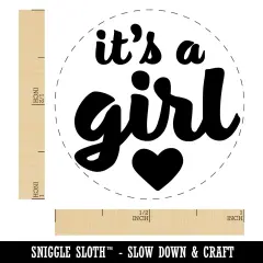 It's a Girl Baby Shower Party Self-Inking Rubber Stamp Ink Stamper for Stamping Crafting Planners Pink