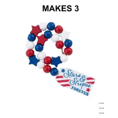 Patriotic Wood Bead Garland Craft Kit - Makes 3