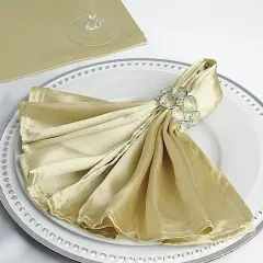 10 CHAMPAGNE Silky SATIN 20x20" Wedding NAPKINS