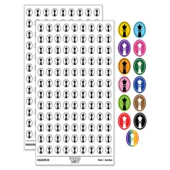Chess Piece Black Queen 200+ 0.50" Round Stickers Light Green