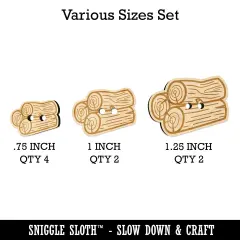 Stack of Logs Firewood Wood Buttons for Sewing Knitting Crochet DIY Craft