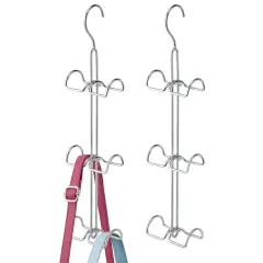 mDesign Metal Wire Over Closet Rod Hanging Handbag Organizer, 2 Pack