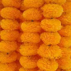 5 Pack 5 ft Light Orange Artificial Marigold Flower Garland for Parties Wedding Diwali Mehndi Pooja Festival & Traditional Indian Theme Decoration Home Decoration Photo Prop Backdrops DIY