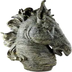 Freedom Spirit Horse Head Statues Bust Decorative Sculpture Modern Home Decor Accents Black Stallion Figurine Bucephalus Equestrian Large 16 Inch