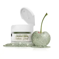 Bakell - Olive Green Tinker Dust Edible Glitter (5g, 1x Jar) for Food, Desserts, and Beverages!