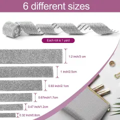 6 Rolls Self Adhesive Crystal Rhinestone Ribbon Diamond Bling Ribbons Wrap 6 Yards Mesh Glittering Sticker Roll for Arts Crafts Wedding Birthday DIY Event Car Phone Decoration (Silver)