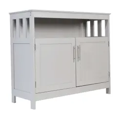 Merrick Lane Tanner Buffet and Sideboard with Storage Cabinet and Upper Shelf Gray