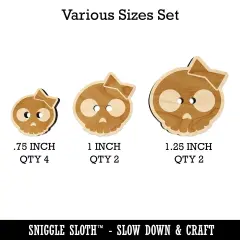Sassy Skull with Hairbow Wood Buttons for Sewing Knitting Crochet DIY Craft