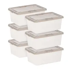 IRIS USA 14.5 Quart Snap Top Plastic Storage Box, 6 Pack