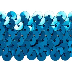 20 yards of 3 Row 1 1/4" Metallic Stretch Sequin Trim | 20 yard cut Royal Blue