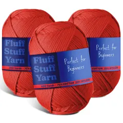 Hearth & Harbor Cotton Yarn Skeins Red