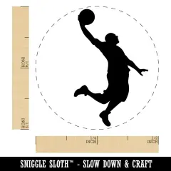 Basketball Player Slam Dunk Sports Self-Inking Rubber Stamp Ink Stamper for Stamping Crafting Planners Orange