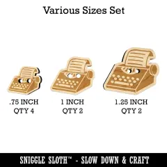 Old Typewriter Icon for Novels Books and Letters Wood Buttons for Sewing Knitting Crochet DIY Craft