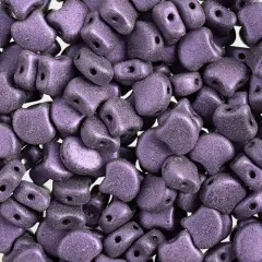 John Bead Czech Glass Jet Color Metallic Suede Ginko Beads, 50g Purple