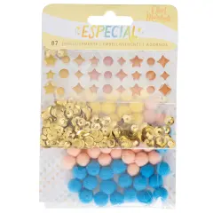 Obed Marshall Especial Mixed Embellishments-Enamel Dots, Sequins & Mini Pom Poms