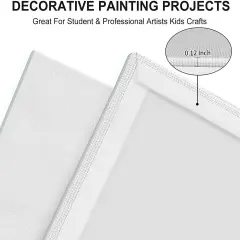 12 Pieces 8x10 Inch , 10 oz Double Primed Acid-Free 100% Cotton Paint Canvases for Painting, Blank Flat Canvas Board for Acrylics Oil Watercolor Tempera Paints