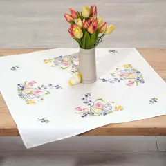 HerrschnersEaster Joy Table Topper Stamped Embroidery Kit Multi