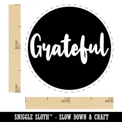 Grateful Text in Circle Self-Inking Rubber Stamp Ink Stamper for Stamping Crafting Planners UV
