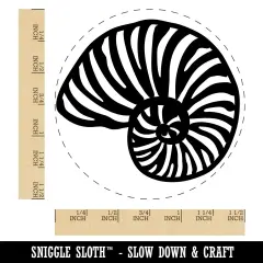 Nautilus Beach Sea Shell Self-Inking Rubber Stamp Ink Stamper for Stamping Crafting Planners Red