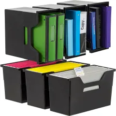 IRIS USA Hanging Plastic Desktop File Box Folders, Letter Size, Magazine File