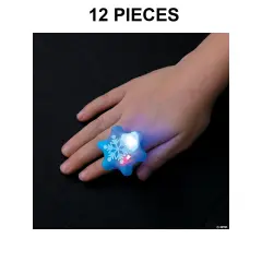 Flashing Snowflake Light-Up Rings - 12 Pc.
