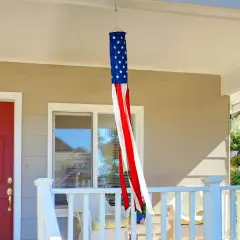 G128 American USA Windsock | 60 Inch | Embroidered 210D Polyester, Patriotic Hanging Decoration