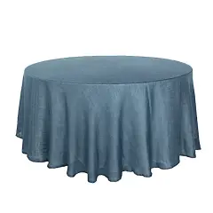 120" Round Faux Burlap Tablecloth Blue