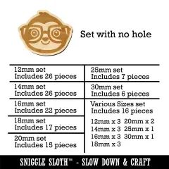 Sloth Smart with Glasses Mini Wood Shape Charms Jewelry DIY Craft