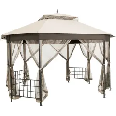 10'x 12' Octagonal Patio Gazebo Beige