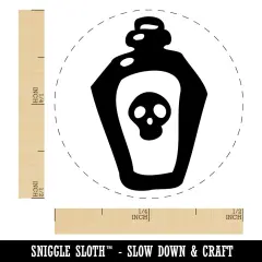 Skull Potion Poison Bottle Self-Inking Rubber Stamp Ink Stamper for Stamping Crafting Planners Dry Pad