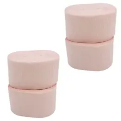 4-Roll Multi-Colored Crepe Paper Streamers for Party Decoration Light pink