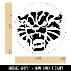 Angry and Fierce Hissing Cat Self-Inking Rubber Stamp Ink Stamper for Stamping Crafting Planners Green