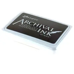 Archival Ink Pad, Jet Black &ndash; Permanent, Waterproof, Acid-Free, Non-Toxic &ndash; Won&rsquo;t Bleed or Smudge &ndash; Provides Vivid and Crisp Stamping Results &ndash; Air Dry on Matte and Heat Set on Glossy Surfaces