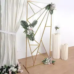 GOLD ft Rectangular Geometric Metal Arch Backdrop Stand