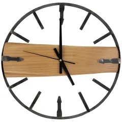 Northlight Rustic Metal Frame Wall Clock -15.75" - Black