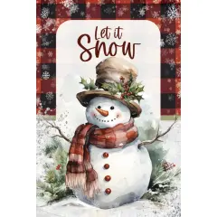 Let It Snow Christmas Wood Plaque with Easel and Hook Wall Tabletop Art - 4 inches x 6 inches