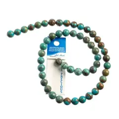 Earth's Jewel Semi-Precious 8mm Turquoise Natural Round Strung Bead